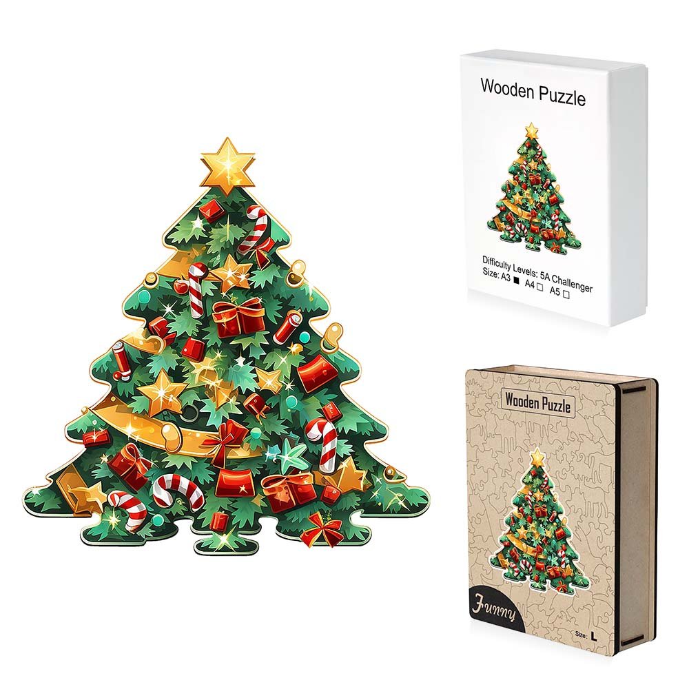 Christmas tree wooden Jigsaw puzzle - Unipuzzles