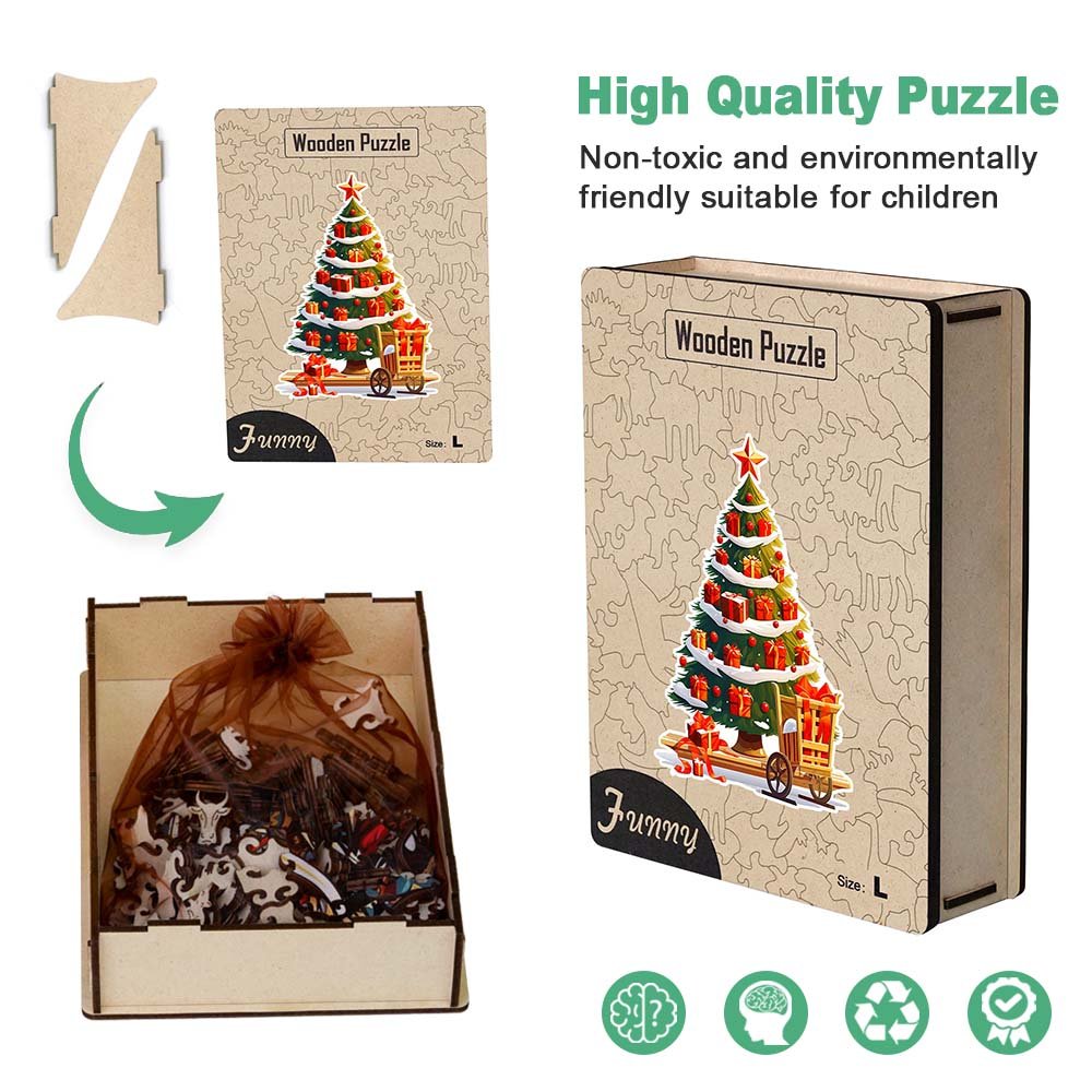 Christmas tree wooden Jigsaw puzzle - Unipuzzles