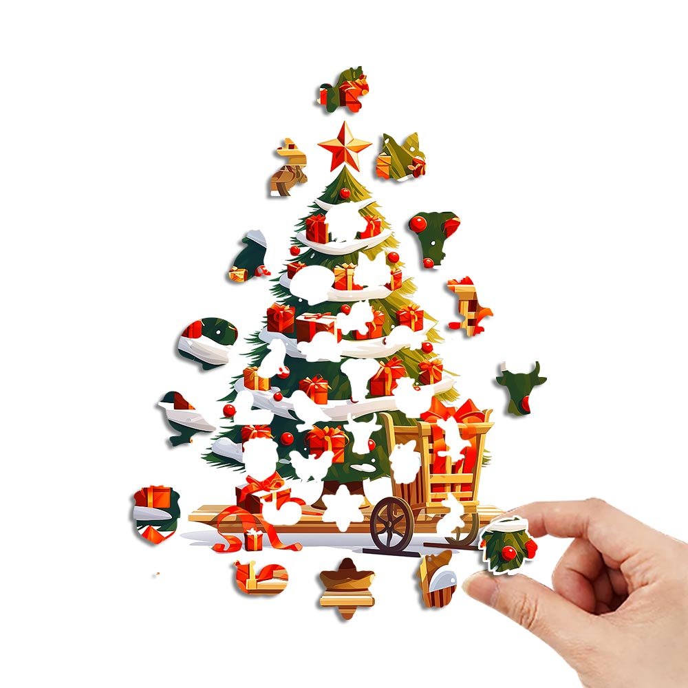 Christmas tree wooden Jigsaw puzzle - Unipuzzles