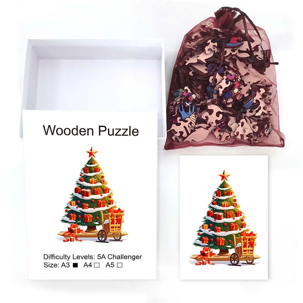 Christmas tree wooden Jigsaw puzzle - Unipuzzles
