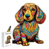 Colorful simple dog original wooden puzzle - Unipuzzles