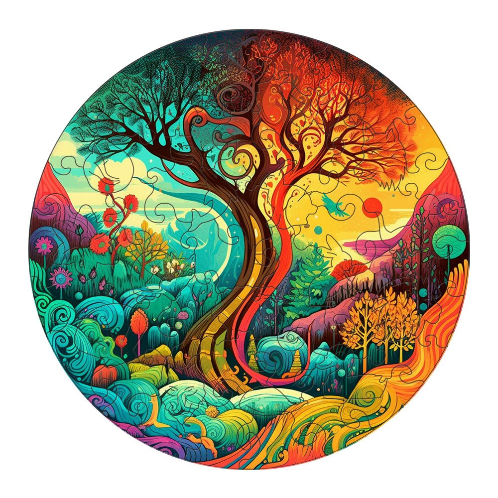 Colourful Tree Of Life Wooden Jigsaw Puzzle - Unipuzzles