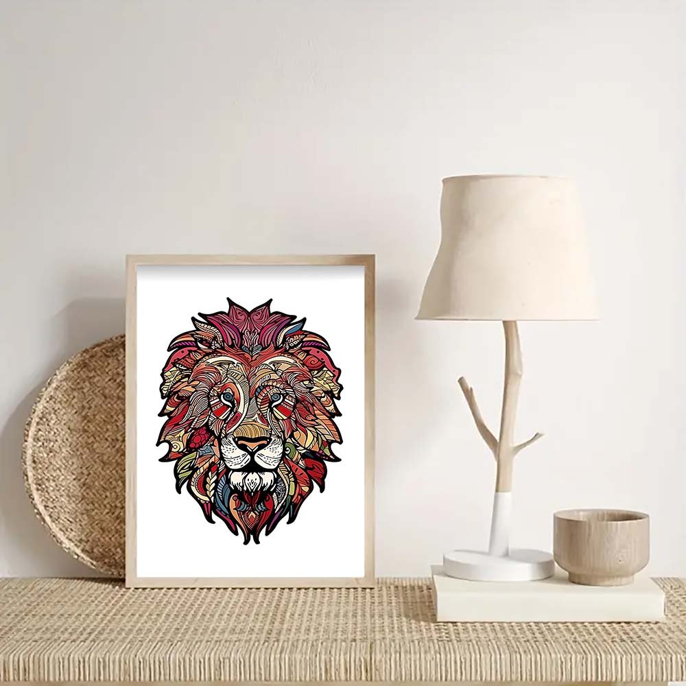 Colourful Twilight Lion Wooden Puzzle - Unipuzzles