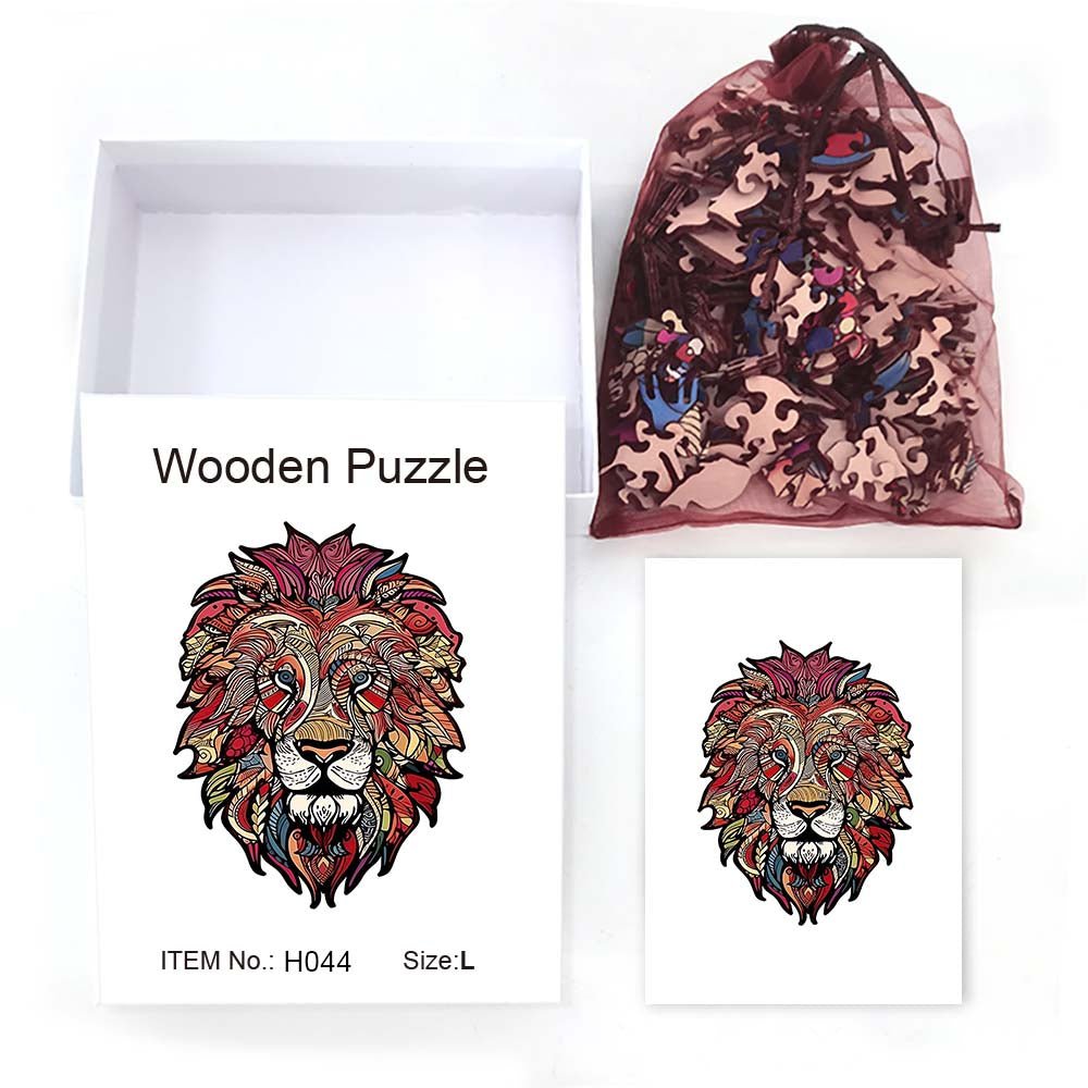 Colourful Twilight Lion Wooden Puzzle - Unipuzzles