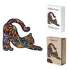 Creative flowers stretching cat wooden puzzle - Unipuzzles