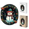 Cute Christmas Snowman Wooden Original Jigsaw Puzzle - Unipuzzles