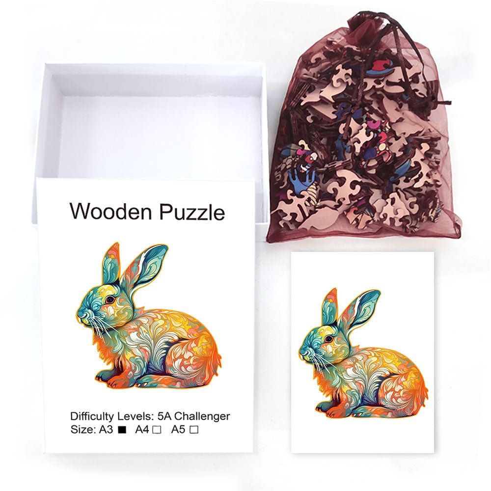 Cute Rabbit Wooden Jigsaw Puzzle - Unipuzzles