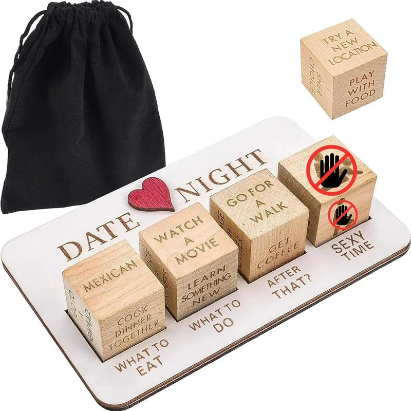 Date Night Dice, Date Night Wooden Dice Game For Couples - Unipuzzles
