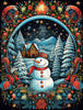 Decorative Painting Style Christmas Snowman Wooden Puzzle - Unipuzzles