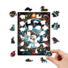 Decorative Painting Style Christmas Snowman Wooden Puzzle - Unipuzzles