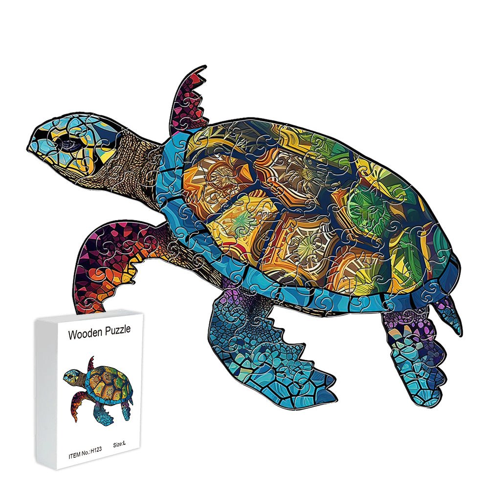 Educational Toys Blue Footed Turtle Wooden Puzzle Original Animal Figure - Unipuzzles
