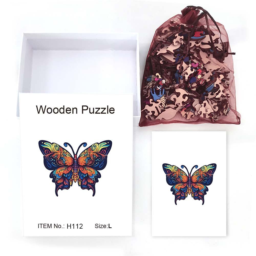 Educational Toys Long Tentacles Butterfly Wooden Puzzle Original Animal Figure - Unipuzzles