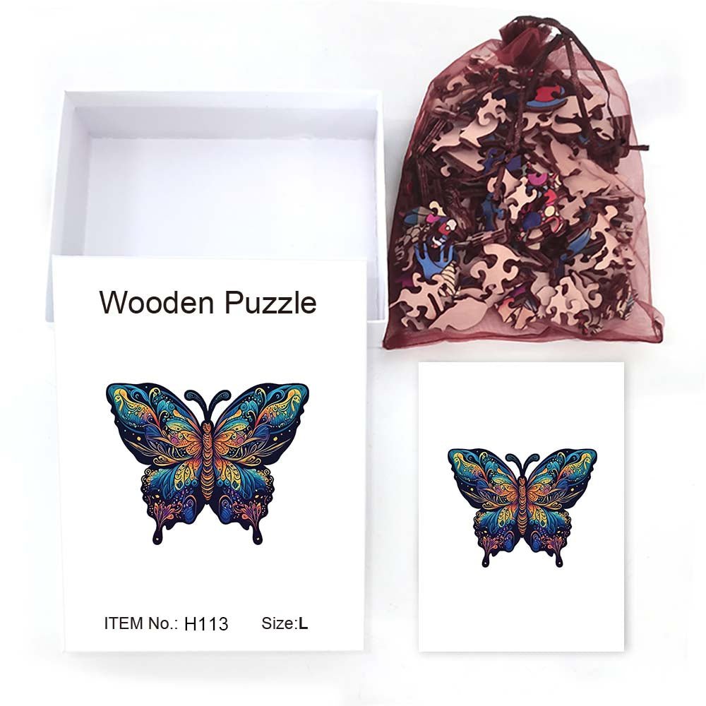 Educational Toys Short Tentacles Butterfly Wooden Puzzle Original Animal Figure - Unipuzzles