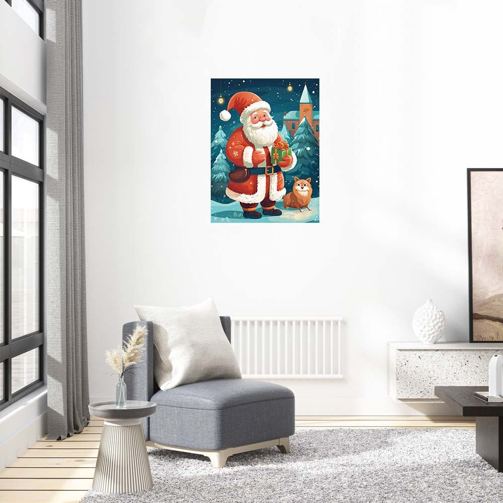 Father Christmas and Dog Wooden Puzzle - Unipuzzles