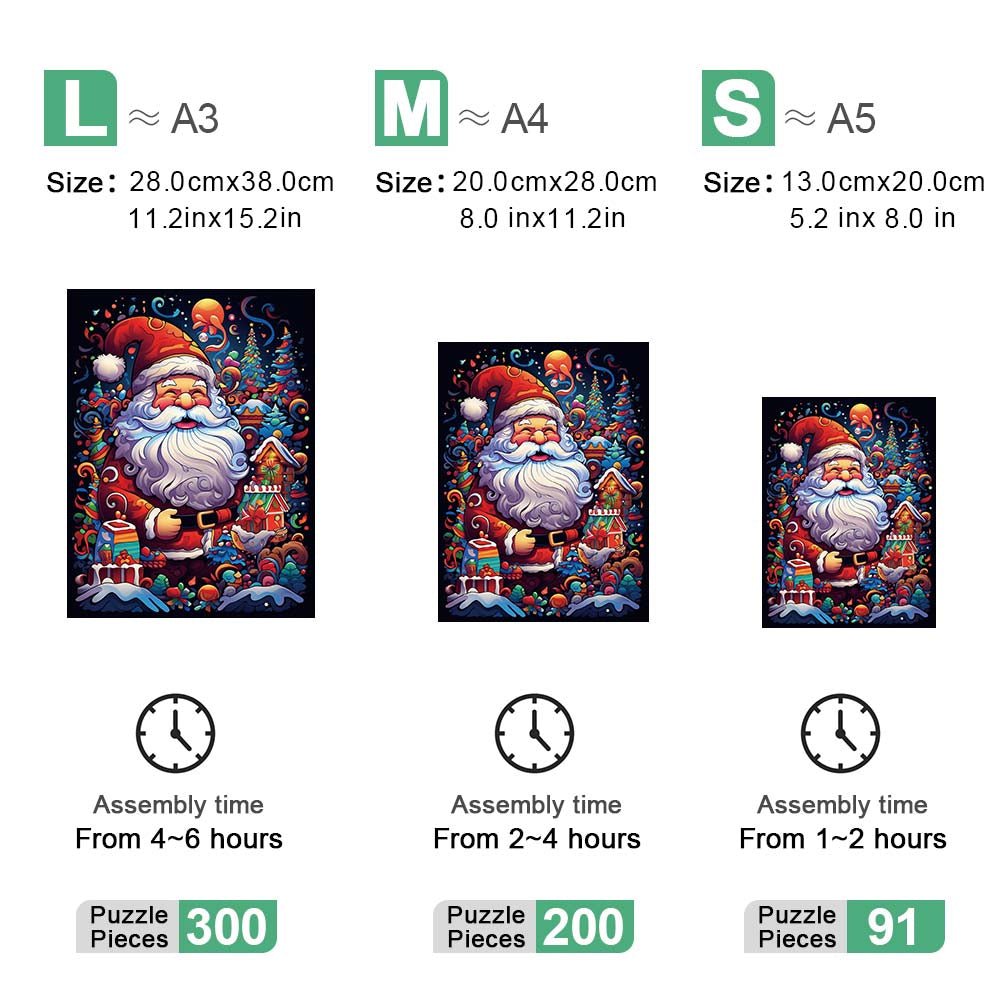 Father Christmas Doll Wooden Original Jigsaw Puzzle - Unipuzzles