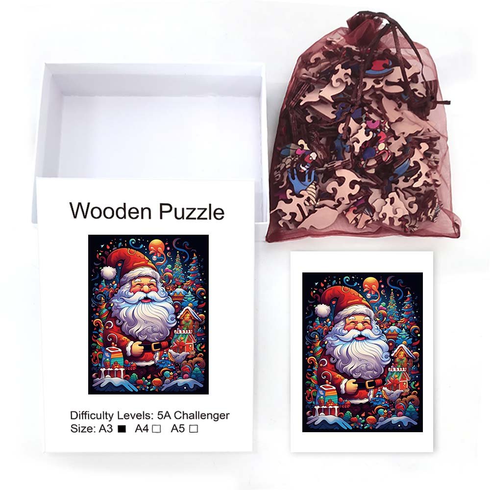 Father Christmas Doll Wooden Original Jigsaw Puzzle - Unipuzzles