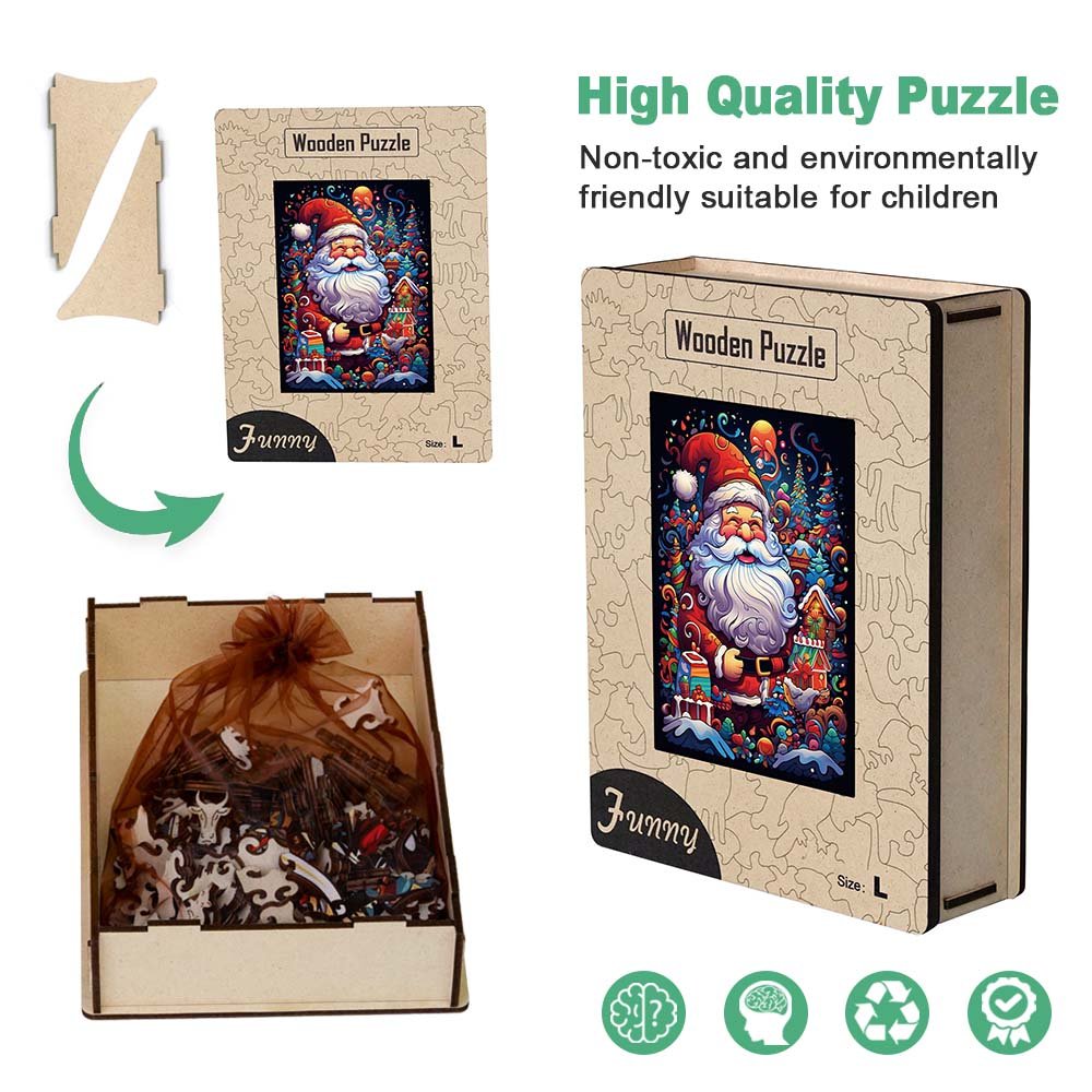 Father Christmas Doll Wooden Original Jigsaw Puzzle - Unipuzzles