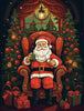 Father Christmas in Chair Wooden Original Jigsaw Puzzle - Unipuzzles