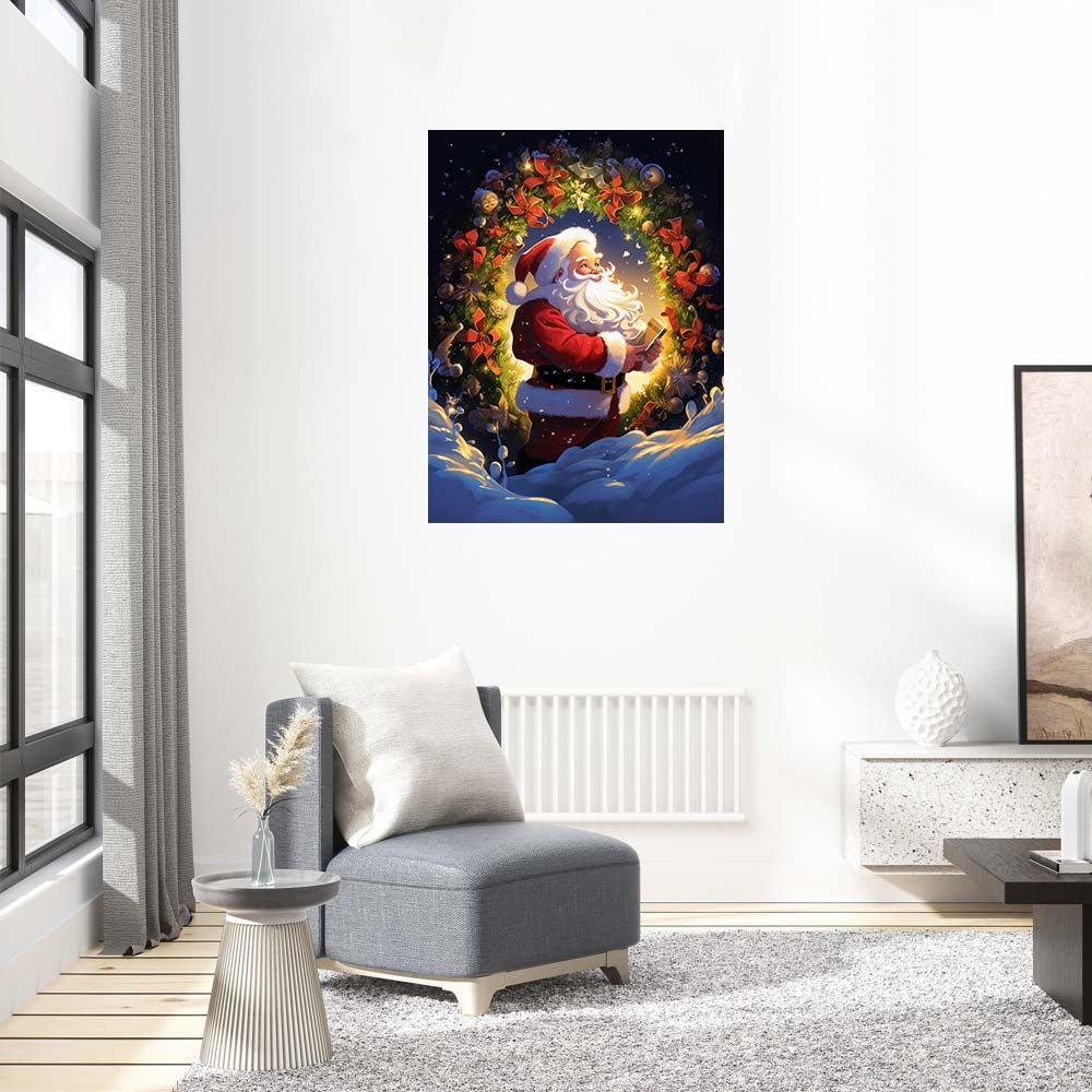 Father Christmas in the Snow Wooden Original Jigsaw Puzzle - Unipuzzles