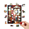 Father Christmas in the Sun Wooden Original Jigsaw Puzzle - Unipuzzles