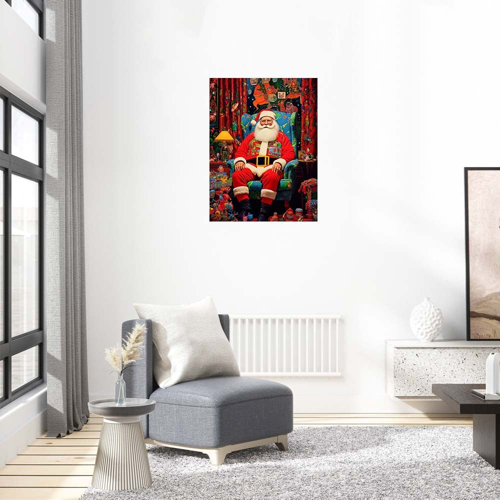 Father Christmas Wooden Puzzle Sitting on a Chair - Unipuzzles