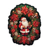 Father Christmas Wooden Puzzle Standing in the Middle of a Wreath - Unipuzzles