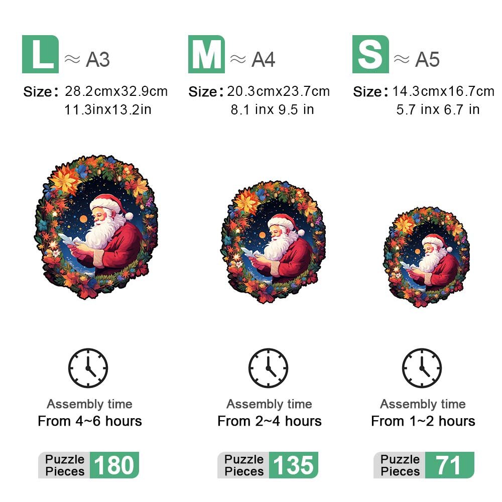 Father Christmas Wooden Puzzles for Nighttime Readings - Unipuzzles
