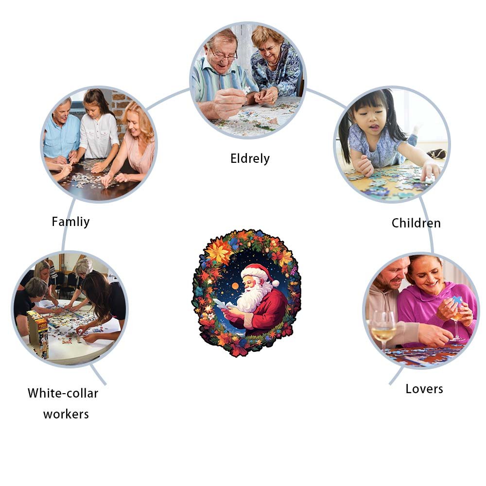 Father Christmas Wooden Puzzles for Nighttime Readings - Unipuzzles