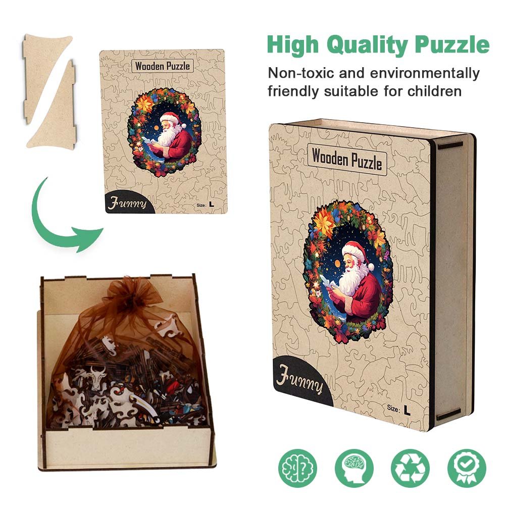 Father Christmas Wooden Puzzles for Nighttime Readings - Unipuzzles