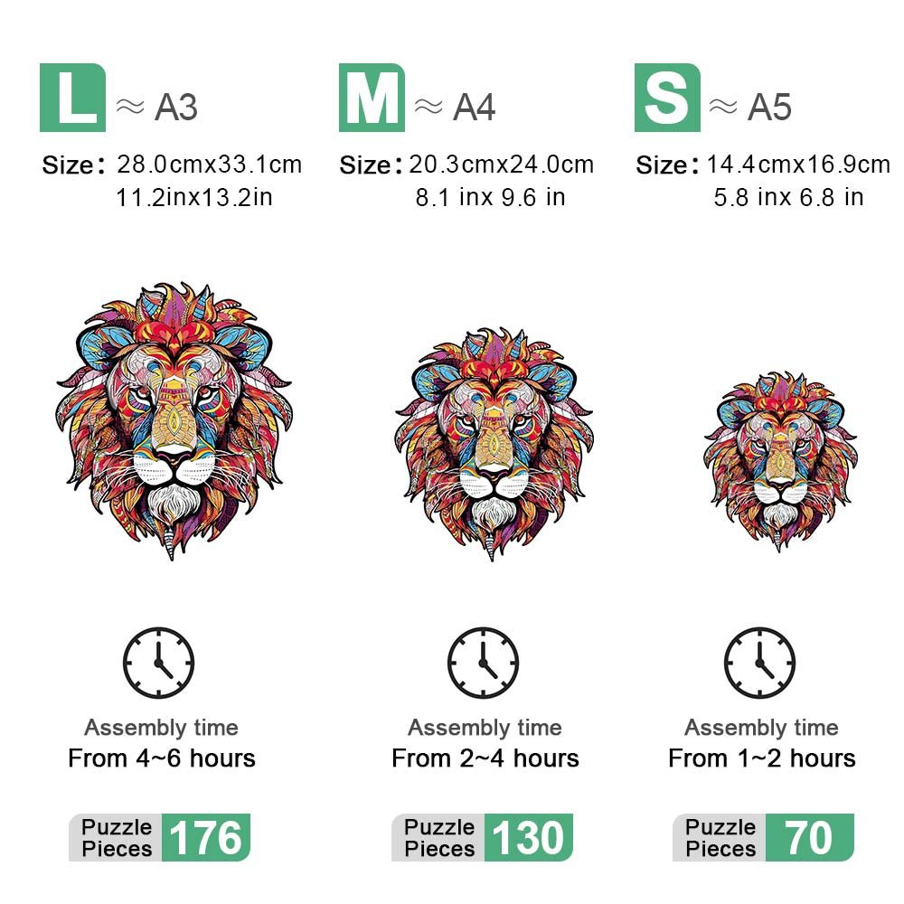 Fiery red adult lion with mane - Unipuzzles