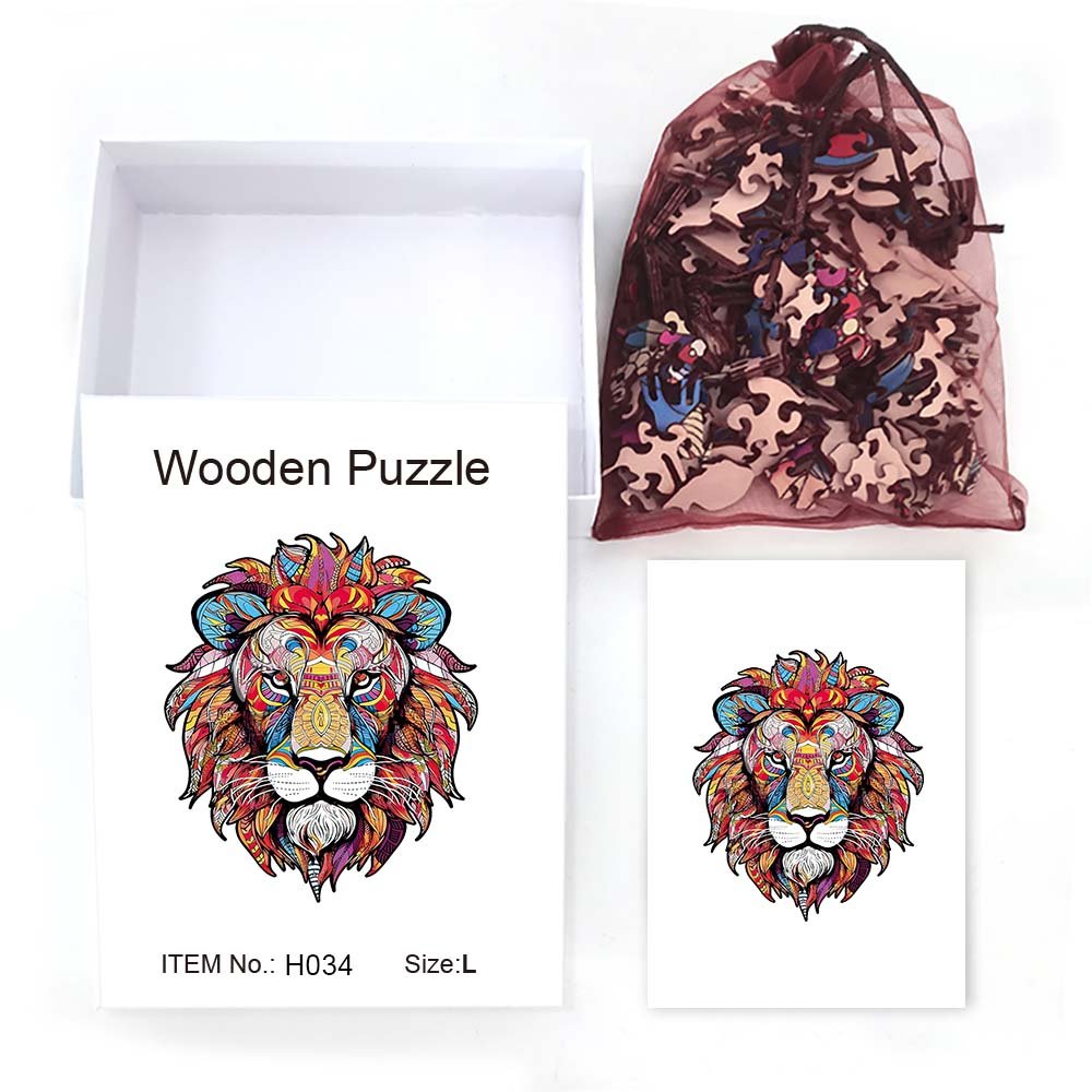 Fiery red adult lion with mane - Unipuzzles