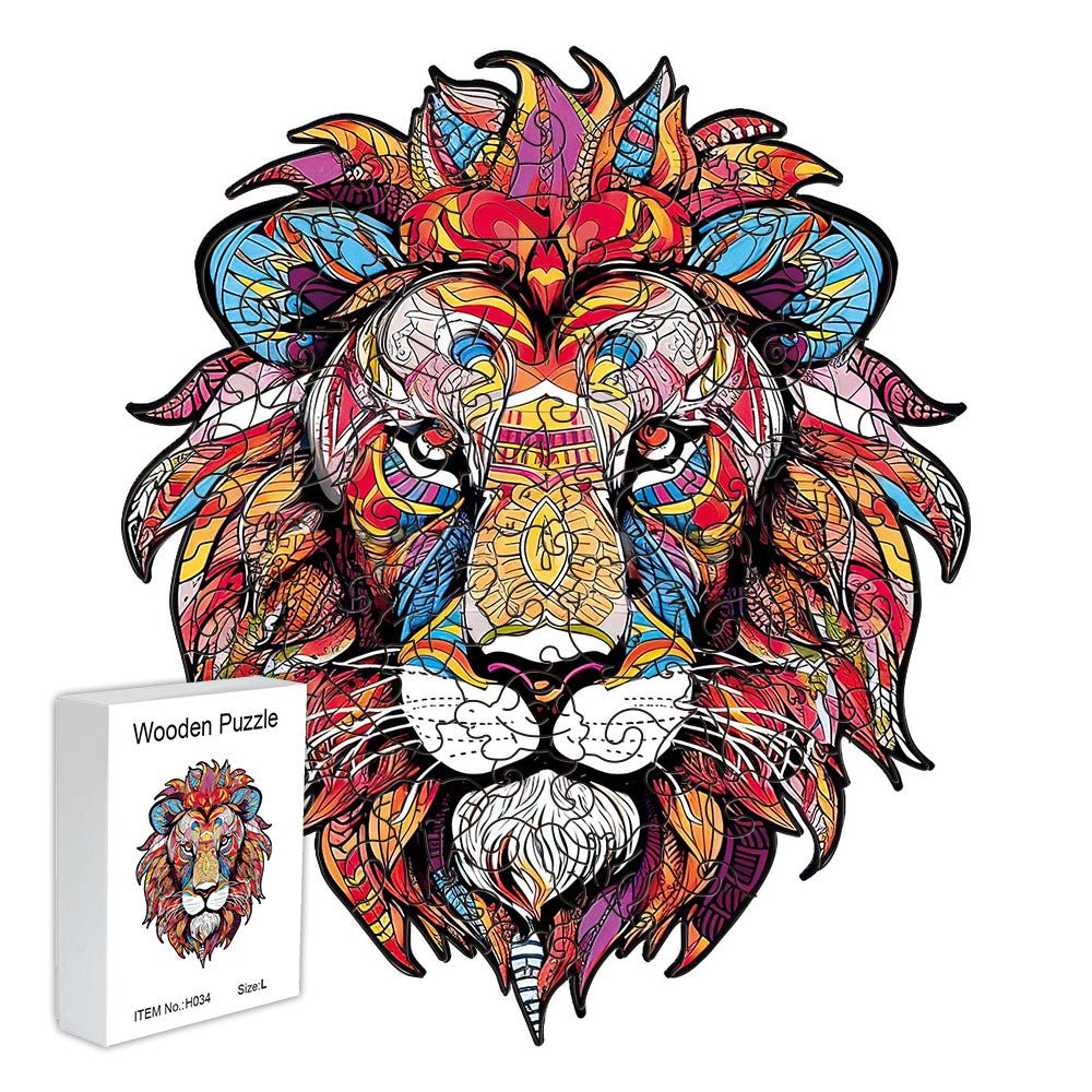 Fiery red adult lion with mane - Unipuzzles