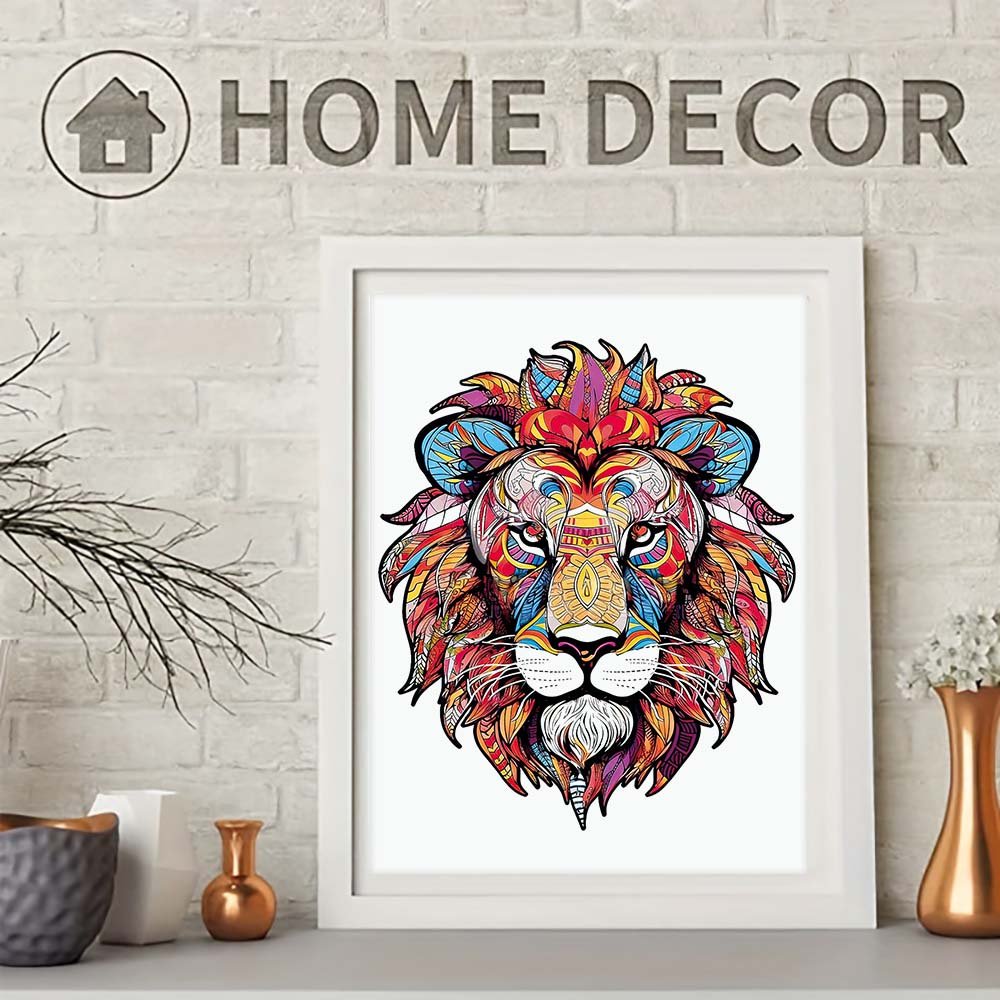 Fiery red adult lion with mane - Unipuzzles