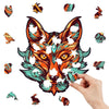 Fire Red Wolf Wooden Puzzle Original Animal Figure - Unipuzzles