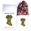 Charger l&#39;image dans la visionneuse de la galerie, Floral decorated wooden puzzles for Christmas stockings - Unipuzzles