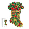 Load image into Gallery viewer, Floral decorated wooden puzzles for Christmas stockings - Unipuzzles