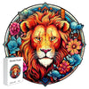 Flower decoration gentle lion wooden jigsaw puzzle - Unipuzzles