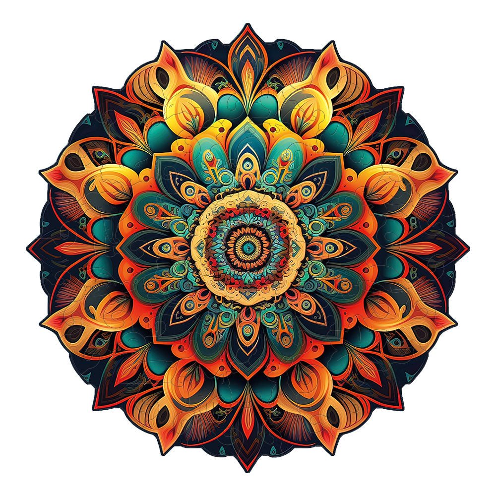 Flower Mandala Wooden Jigsaw Puzzle - Unipuzzles