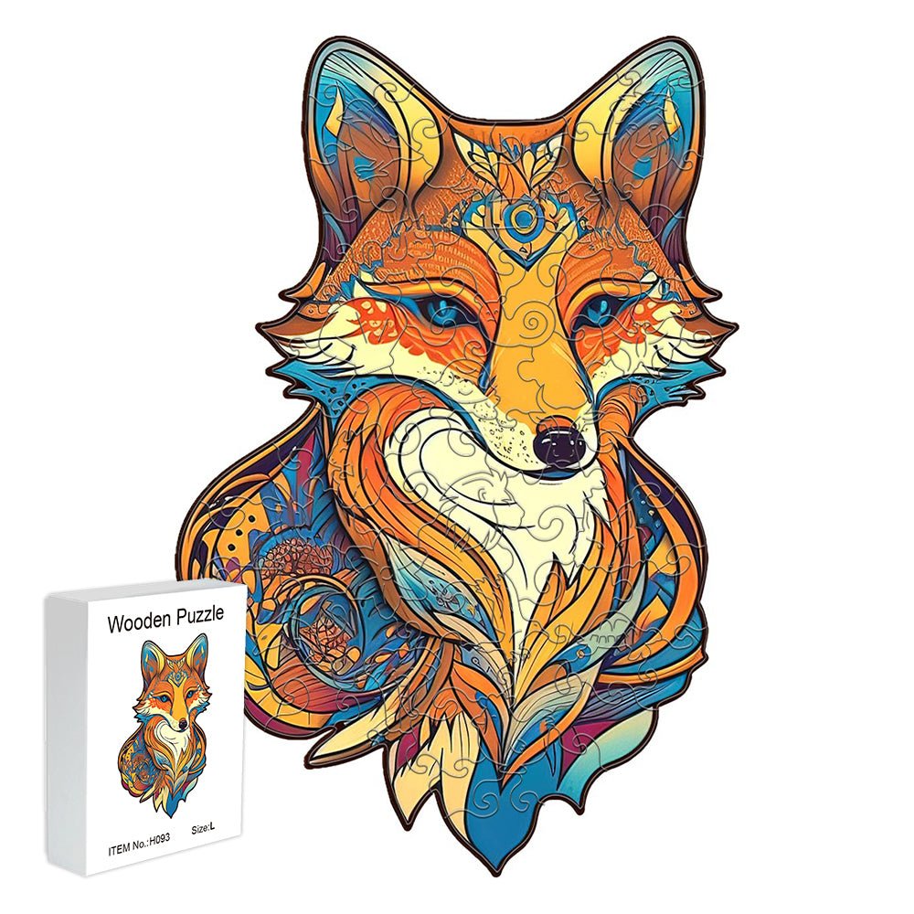 Fox Wooden Puzzle Original Animal Figure - Unipuzzles