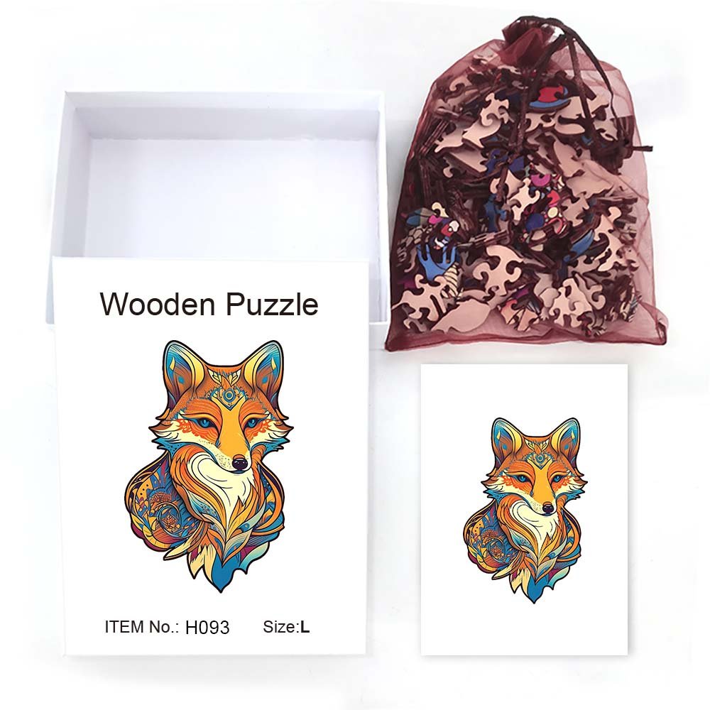 Fox Wooden Puzzle Original Animal Figure - Unipuzzles