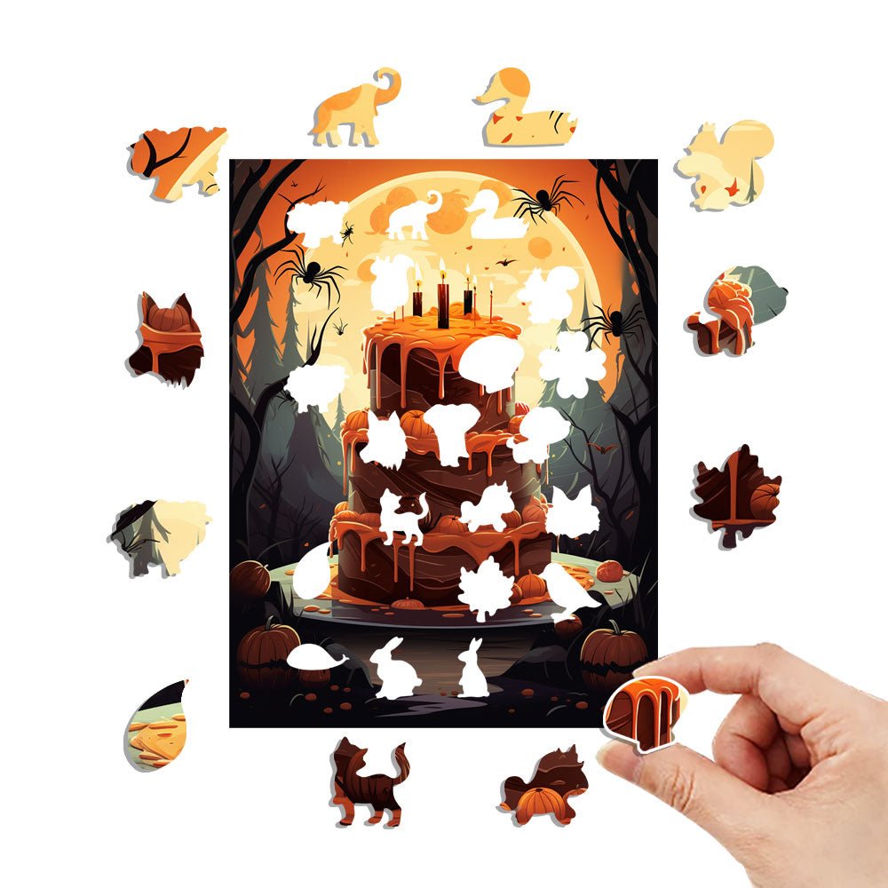 Halloween gift -3 layers of cake with lit candles - Unipuzzles