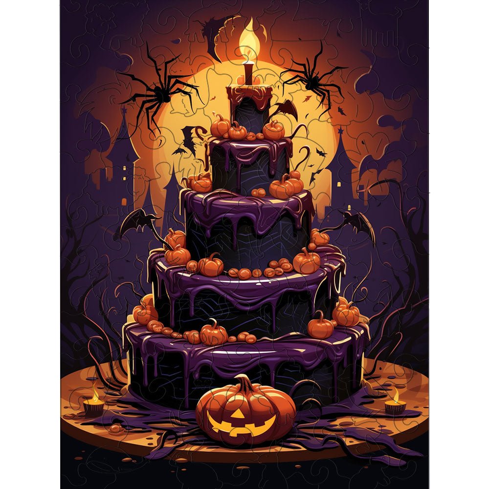 Halloween gift -5 layers of cake with lit candles - Unipuzzles