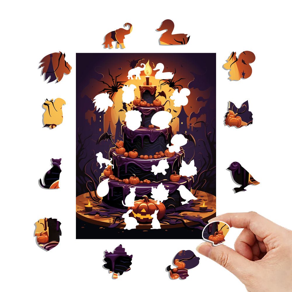 Halloween gift -5 layers of cake with lit candles - Unipuzzles