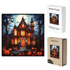 Halloween Haunted House And Full Moon Wooden Jigsaw Puzzle - Unipuzzles