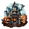 Halloween haunted house decorated with wooden puzzles - Unipuzzles