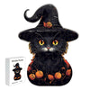 Charger l&#39;image dans la visionneuse de la galerie, Halloween naughty cat wooden puzzle - Unipuzzles