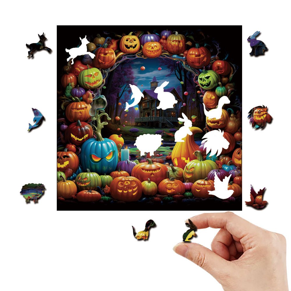 Halloween pumpkin monsters of all colors - Unipuzzles