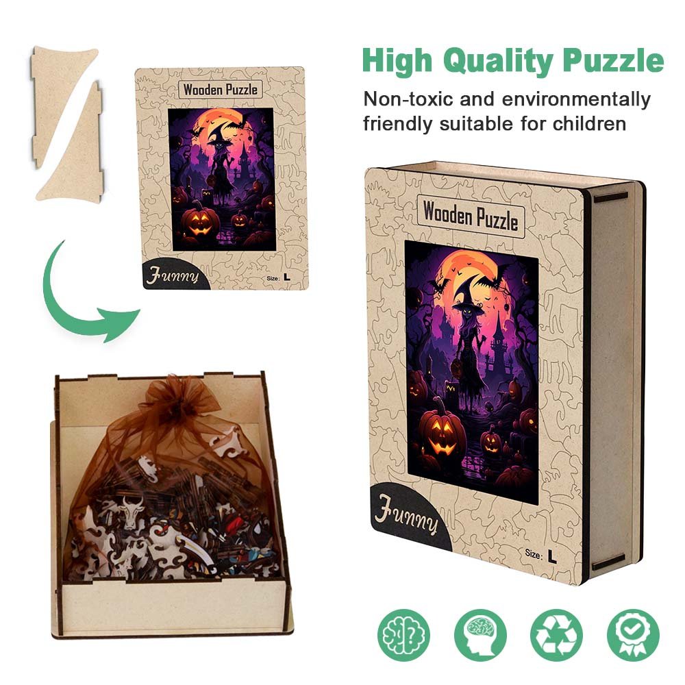 Halloween purple devil and jack-o '-lantern - Unipuzzles