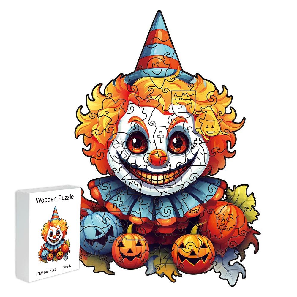 Halloween smiling clown wooden puzzle - Unipuzzles