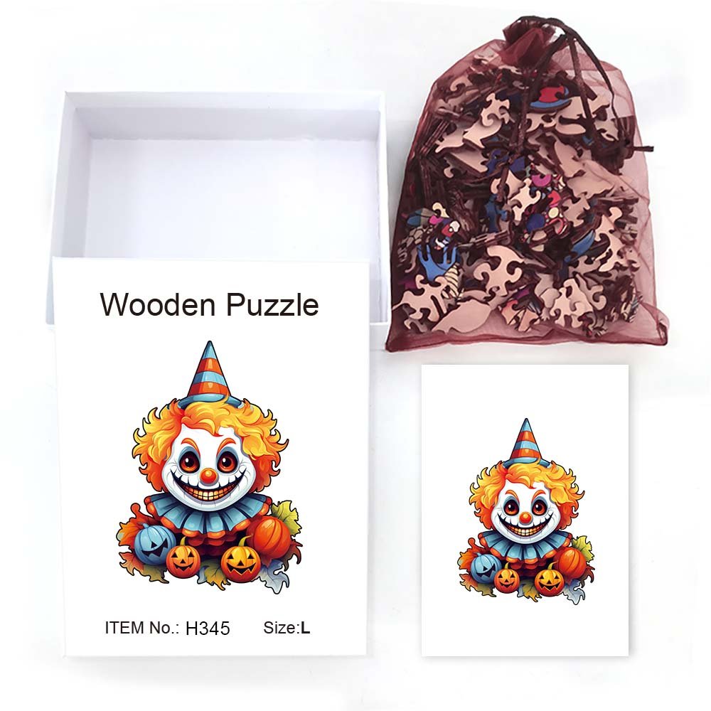 Halloween smiling clown wooden puzzle - Unipuzzles